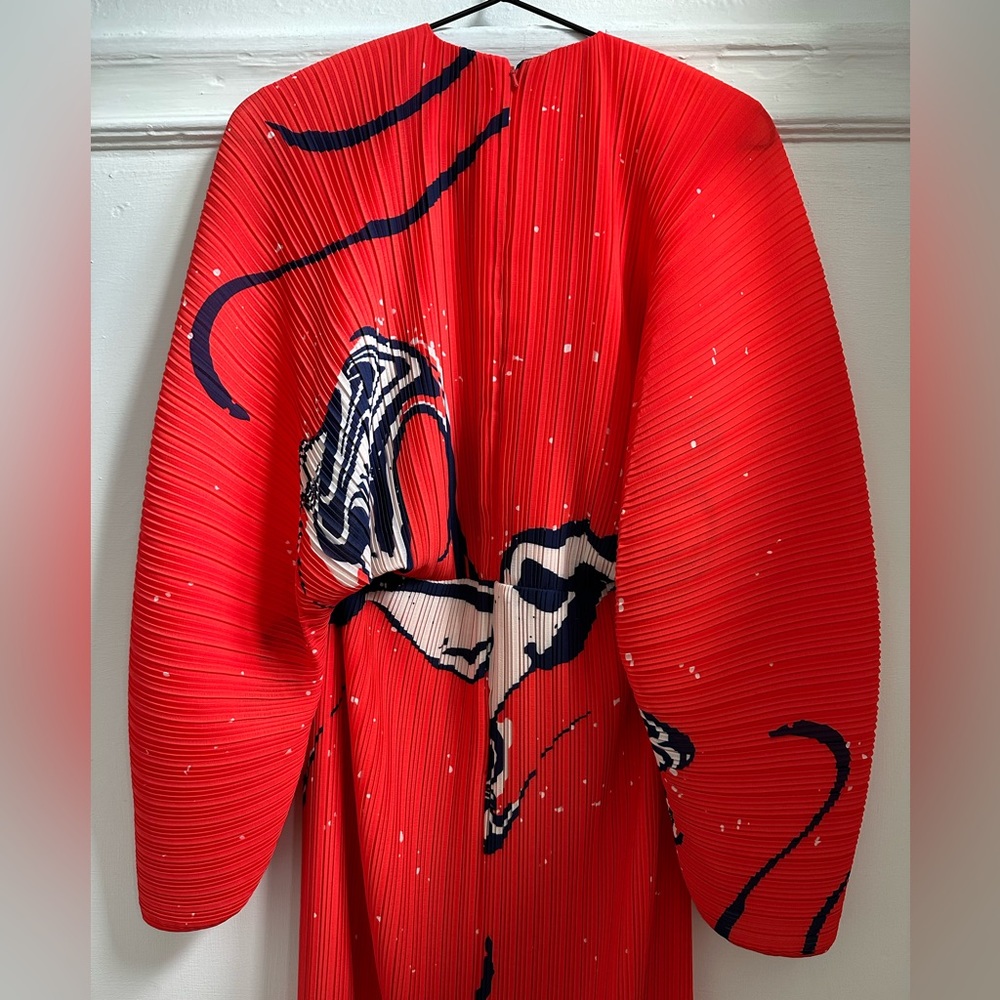 Solace London Singer Pleated Printed Crepe Dress size 8 - Picture 15 of 16